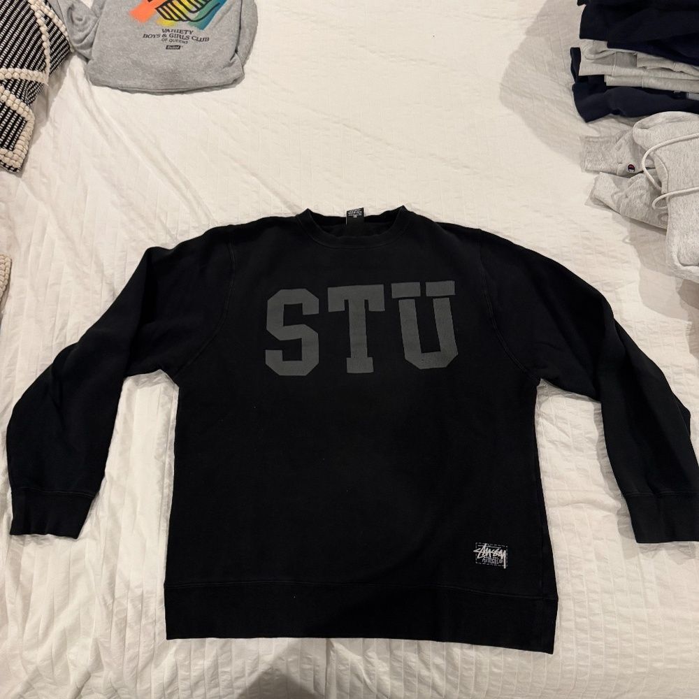 Stussy Vintage Crewneck Sweatshirt in Black / Grey size XXL